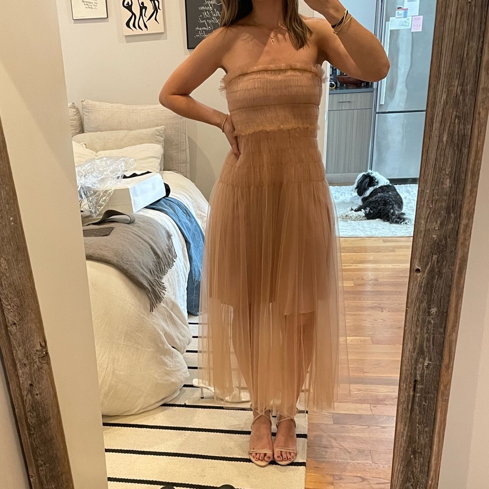 Rebecca Taylor blush tulle dress.in perfect condition tailored & straps removed